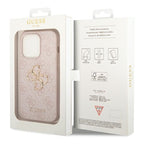 Guess GUHCP15X4GMGPI iPhone 15 Pro Max 6.7" rožinis/rožinis kietas dėklas 4G Didelis metalinis logotipas