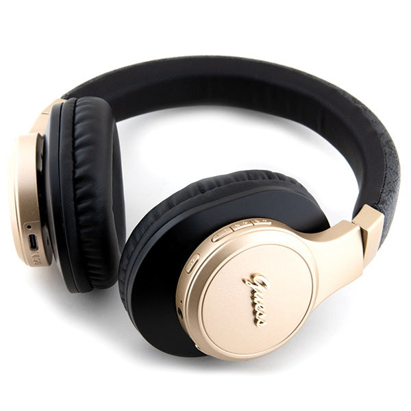 Guess Bluetooth nešiojamieji ausies ausinės GUBH604GEMK juodas/juodas 4G Script -- Headphones