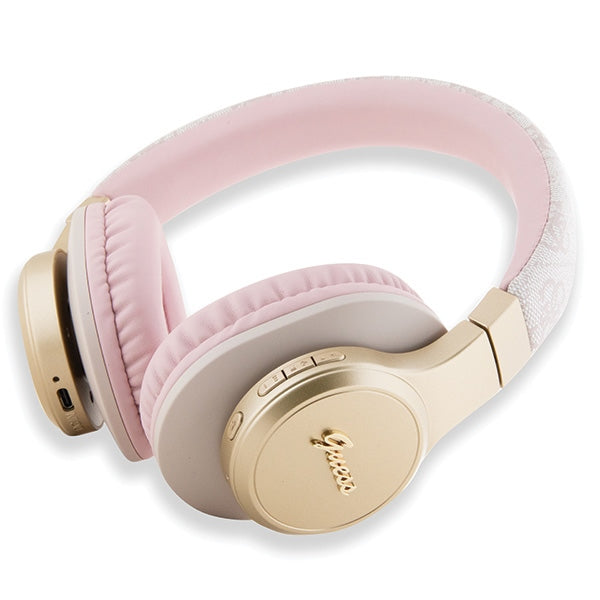 Guess Bluetooth ausinės GUBH604GEMP rožinės/rožinės 4G Script -- Headphones