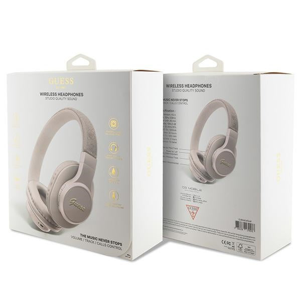 Guess Bluetooth ausinės GUBH604GEMP rožinės/rožinės 4G Script -- Headphones