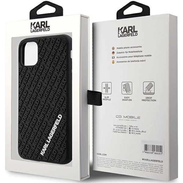 Karl Lagerfeld 3D Rubber dėklas iPhone 11/XR – juodas -- iPhone XR