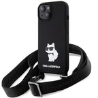 Karl Lagerfeld dėklas su dirželiu iPhone 15 – juodas