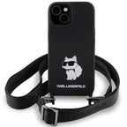 Karl Lagerfeld dėklas su dirželiu iPhone 15 – juodas
