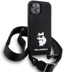 Karl Lagerfeld dėklas su dirželiu iPhone 15 – juodas