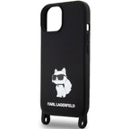 Karl Lagerfeld dėklas su dirželiu iPhone 15 – juodas