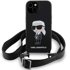 Karl Lagerfeld dėklas su dirželiu iPhone 15 – juodas