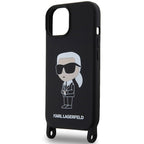 Karl Lagerfeld dėklas su dirželiu iPhone 15 – juodas