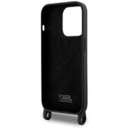 Karl Lagerfeld Crossbody silikoninis dėklas iPhone 15 Pro Max – juodas