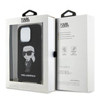 Karl Lagerfeld Crossbody silikoninis dėklas iPhone 15 Pro Max – juodas