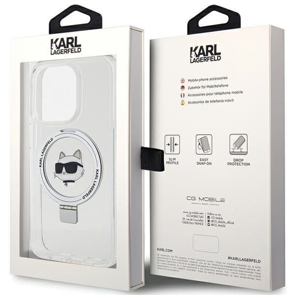 Karl Lagerfeld MagSafe dėklas iPhone 15 Pro – baltas
