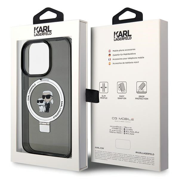 Karl Lagerfeld MagSafe dėklas iPhone 15 Pro – juodas