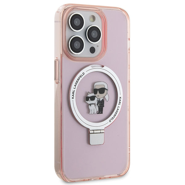 Karl Lagerfeld MagSafe dėklas iPhone 15 Pro – rožinis -- iPhone 15 Pro