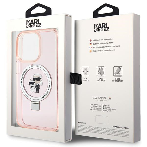 Karl Lagerfeld MagSafe dėklas iPhone 15 Pro – rožinis -- iPhone 15 Pro