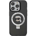 Karl Lagerfeld MagSafe dėklas iPhone 15 Pro – juodas