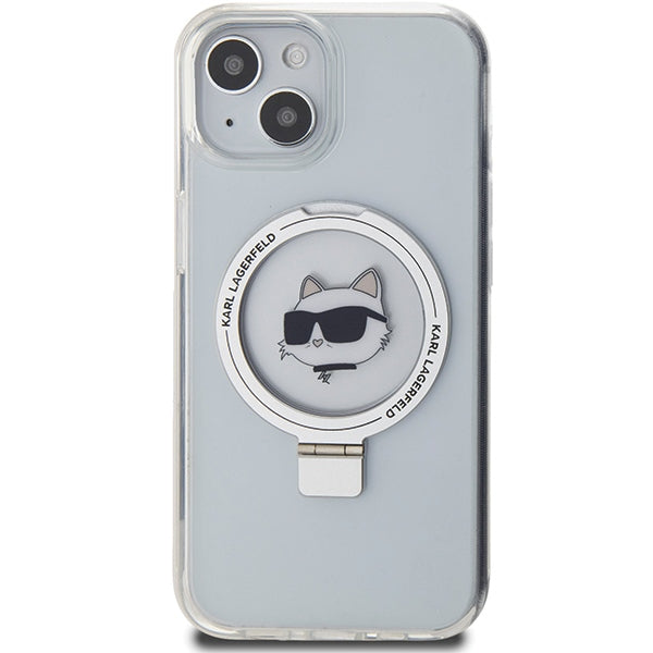Karl Lagerfeld MagSafe dėklas iPhone 15 Plus – baltas