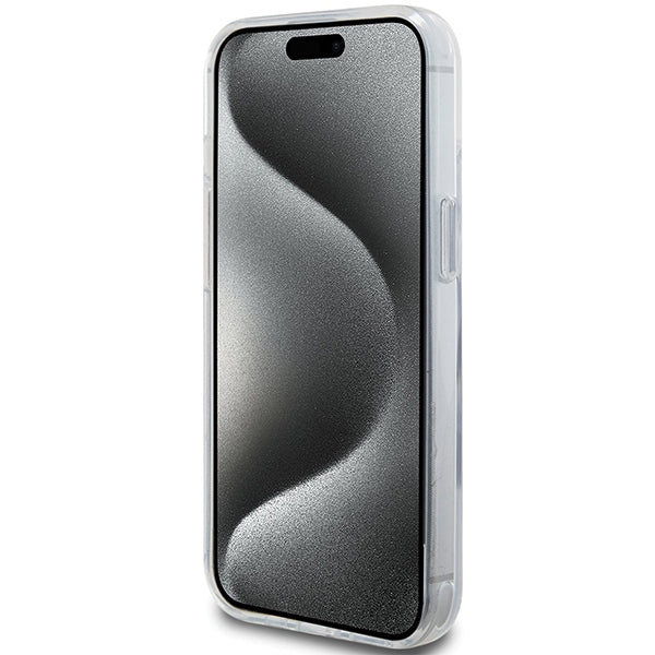 Karl Lagerfeld MagSafe dėklas iPhone 15 Plus – baltas
