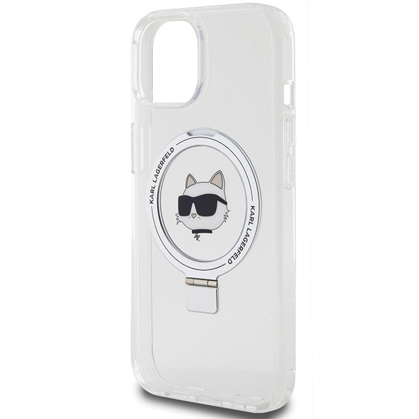 Karl Lagerfeld MagSafe dėklas iPhone 15 Plus – baltas