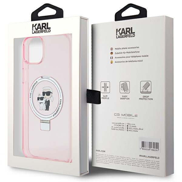 Karl Lagerfeld MagSafe dėklas iPhone 15/14 Plus – rožinis -- iPhone 15 Plus