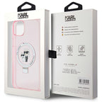 Karl Lagerfeld MagSafe dėklas iPhone 15/14 Plus – rožinis -- iPhone 15 Plus