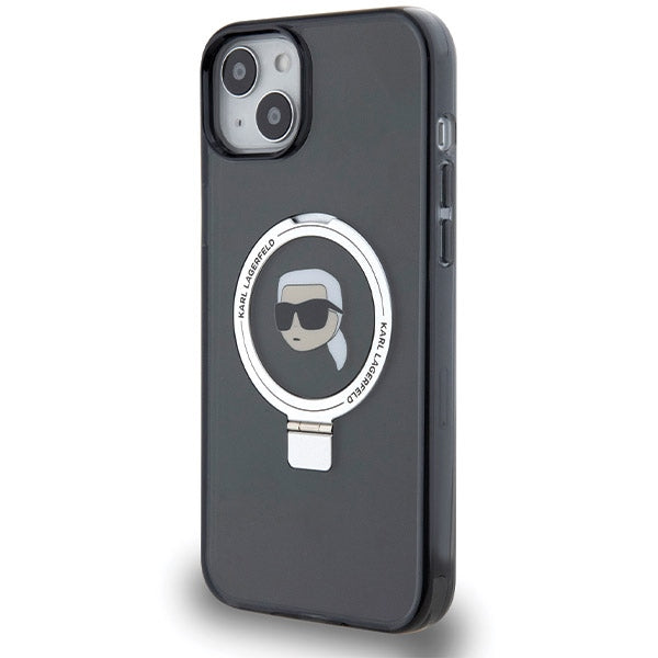 Karl Lagerfeld MagSafe dėklas su stovu iPhone 15 – juodas -- iPhone 15