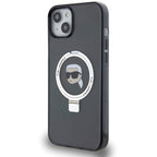 Karl Lagerfeld MagSafe dėklas su stovu iPhone 15 – juodas -- iPhone 15