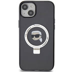 Karl Lagerfeld MagSafe dėklas su stovu iPhone 15 – juodas -- iPhone 15
