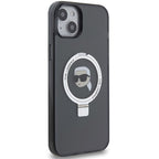 Karl Lagerfeld MagSafe dėklas su stovu iPhone 15 – juodas -- iPhone 15
