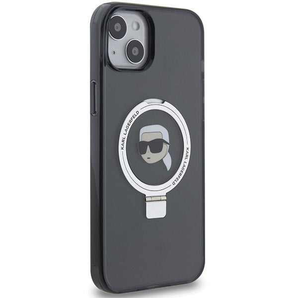 Karl Lagerfeld MagSafe dėklas su stovu iPhone 15 – juodas -- iPhone 15