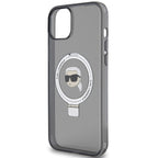 Karl Lagerfeld MagSafe dėklas su stovu iPhone 15 – juodas -- iPhone 15