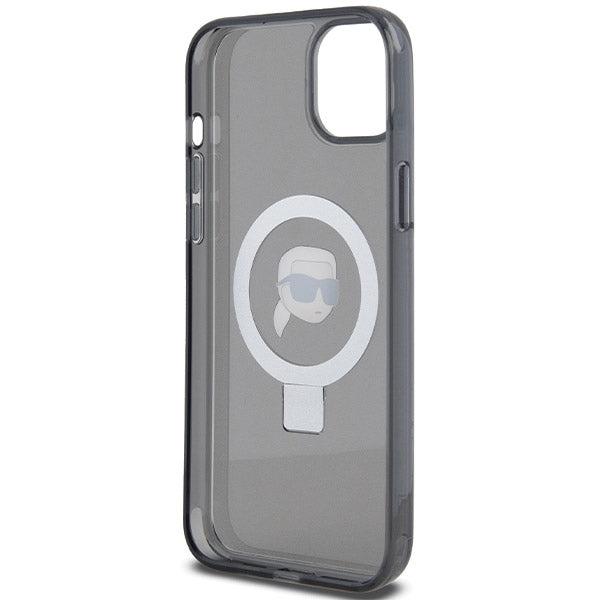 Karl Lagerfeld MagSafe dėklas su stovu iPhone 15 – juodas -- iPhone 15