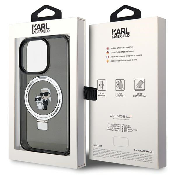 Karl Lagerfeld MagSafe dėklas su žiedu iPhone 15 Pro Max