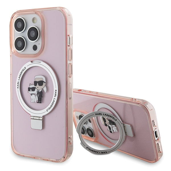 Karl Lagerfeld MagSafe dėklas iPhone 15 Pro Max – rožinis