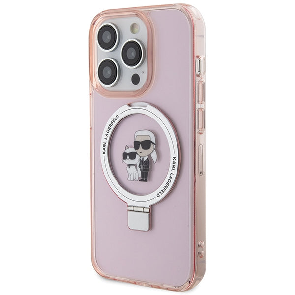 Karl Lagerfeld MagSafe dėklas iPhone 15 Pro Max – rožinis