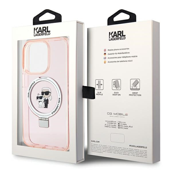 Karl Lagerfeld MagSafe dėklas iPhone 15 Pro Max – rožinis