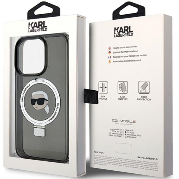 Karl Lagerfeld MagSafe dėklas iPhone 15 Pro Max – juodas