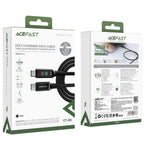 Acefast C7-03 USB-C USB-C 100W 1.2m laidas su ekranu - juodas