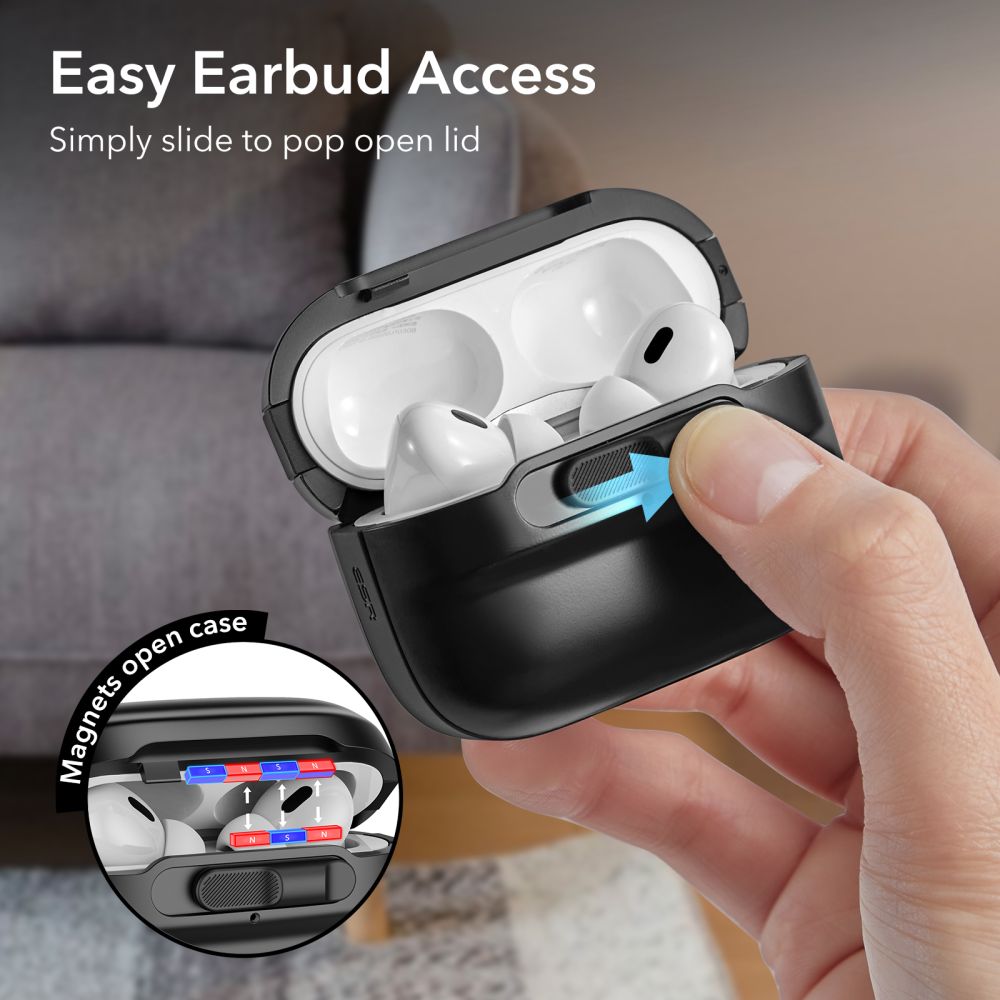 ESR Pulse HaloLock MagSafe dėklas AirPods Pro 1/2 – juodas -- AirPods Pro 1