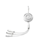 Joyroom Colorful Series S-A40 ištraukiamas 3in1 USB-A - USB-C / Lightning / Micro USB laidas 1m - baltas