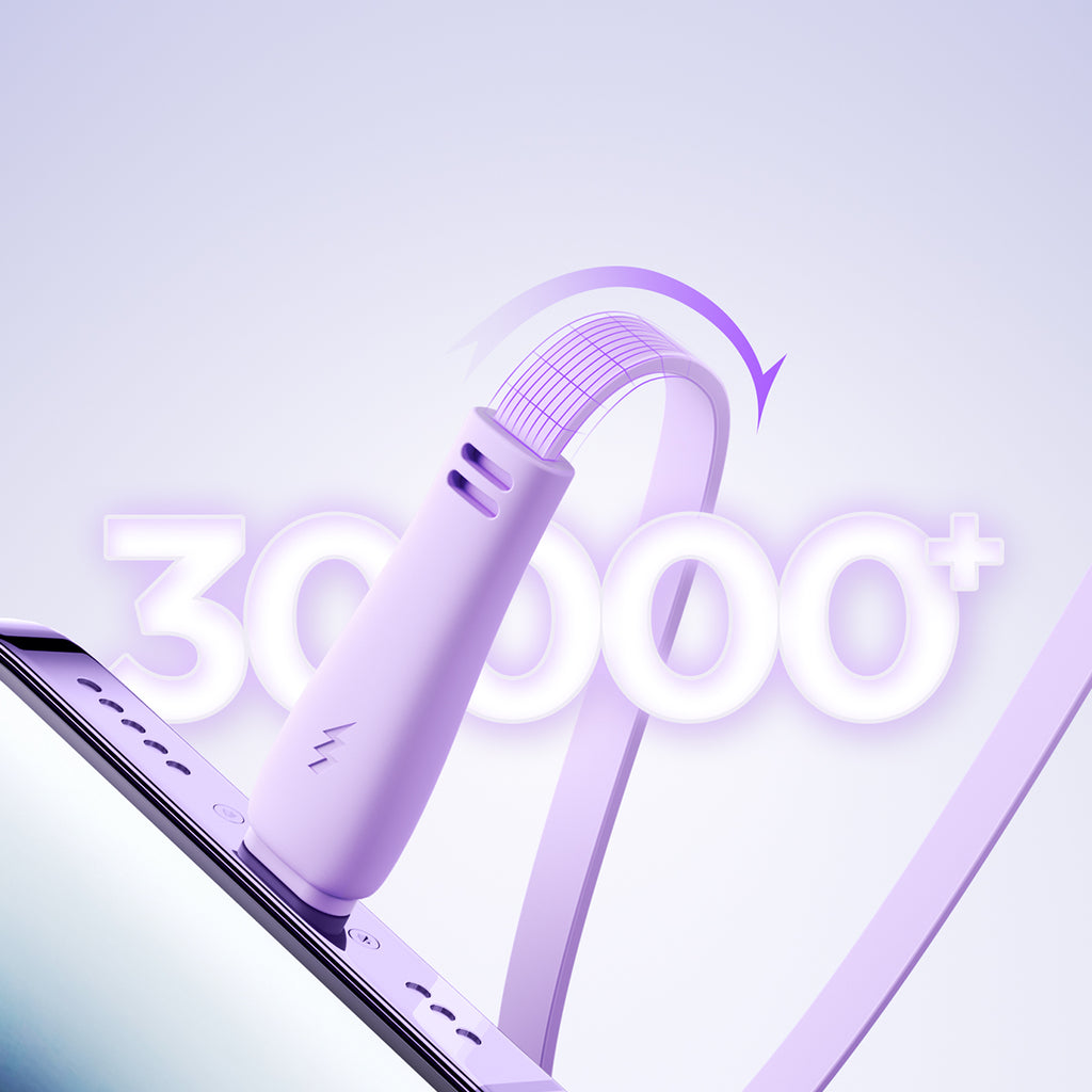 Joyroom Colorful Series S-A40 ištraukiamas 3in1 USB-A - USB-C / Lightning / Micro USB laidas 1m - violetinis