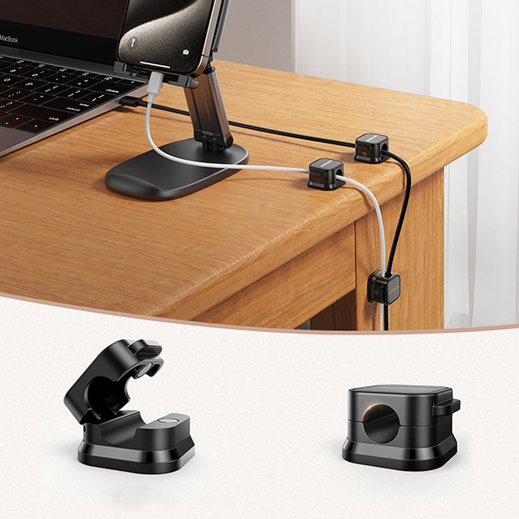 Joyroom JR-ZS368 magnetinis laidų organizatorius – juodas (3 vnt.) -- Cable Organizers