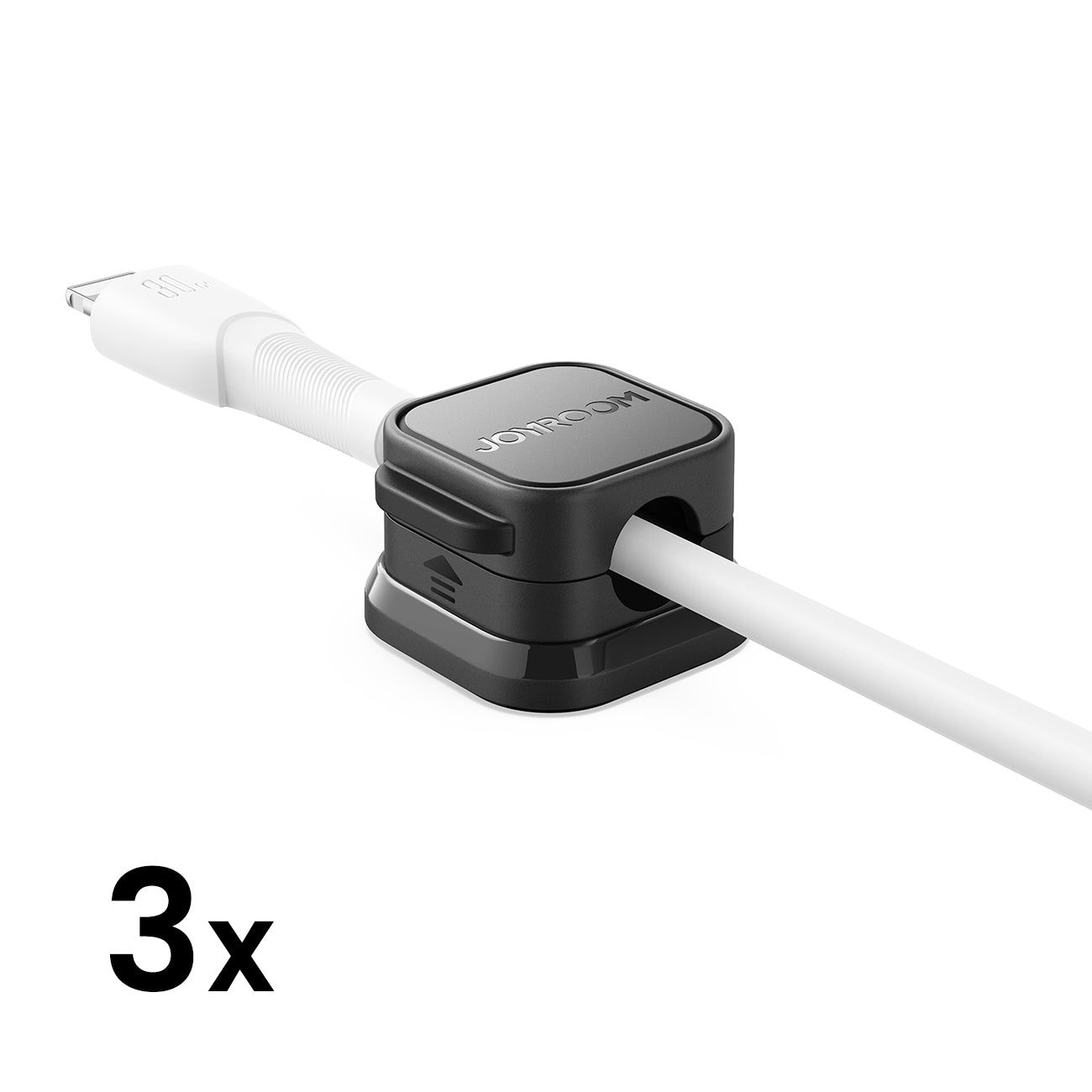 Joyroom JR-ZS368 magnetinis laidų organizatorius – juodas (3 vnt.) -- Cable Organizers