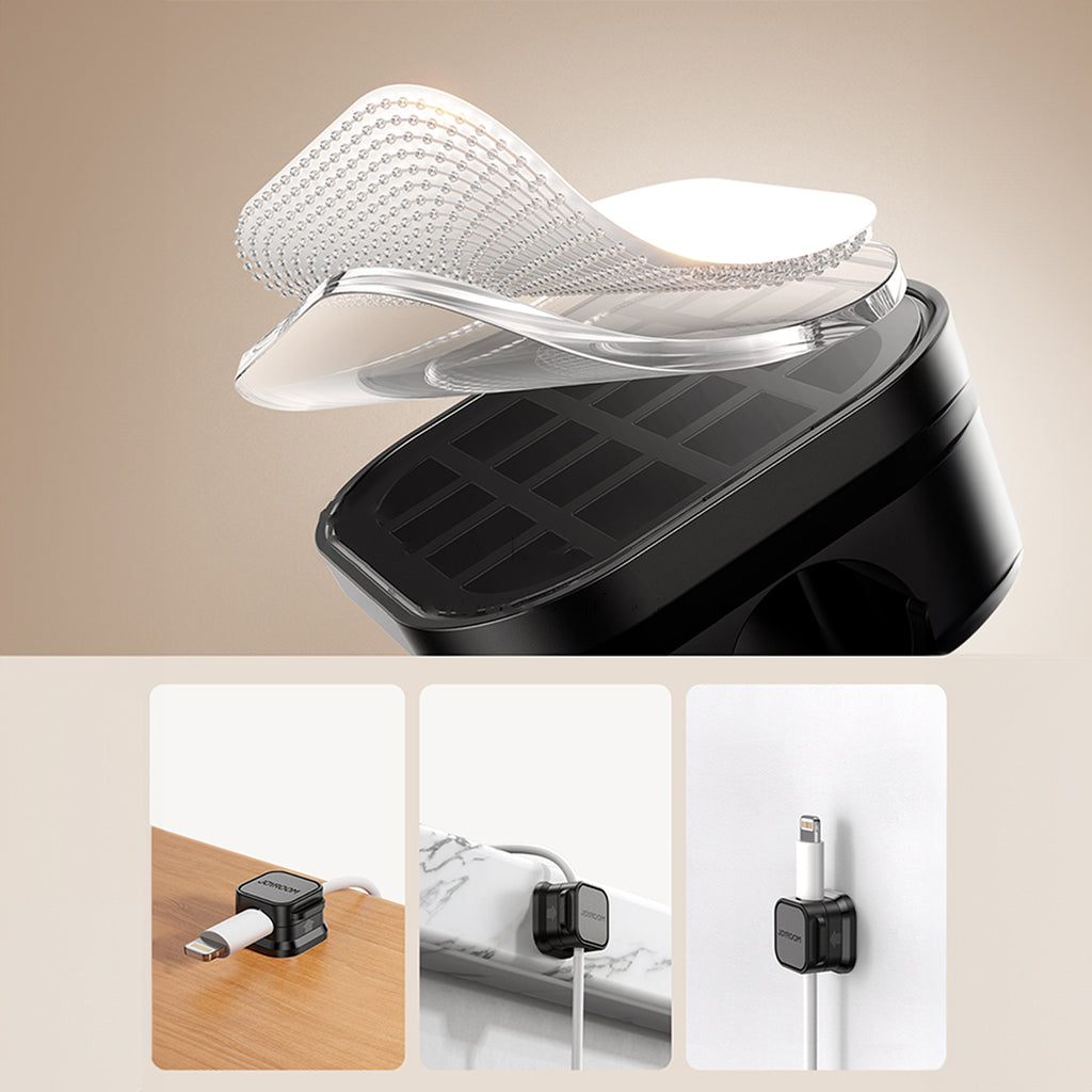 Joyroom JR-ZS368 magnetinis laidų organizatorius – juodas (3 vnt.) -- Cable Organizers