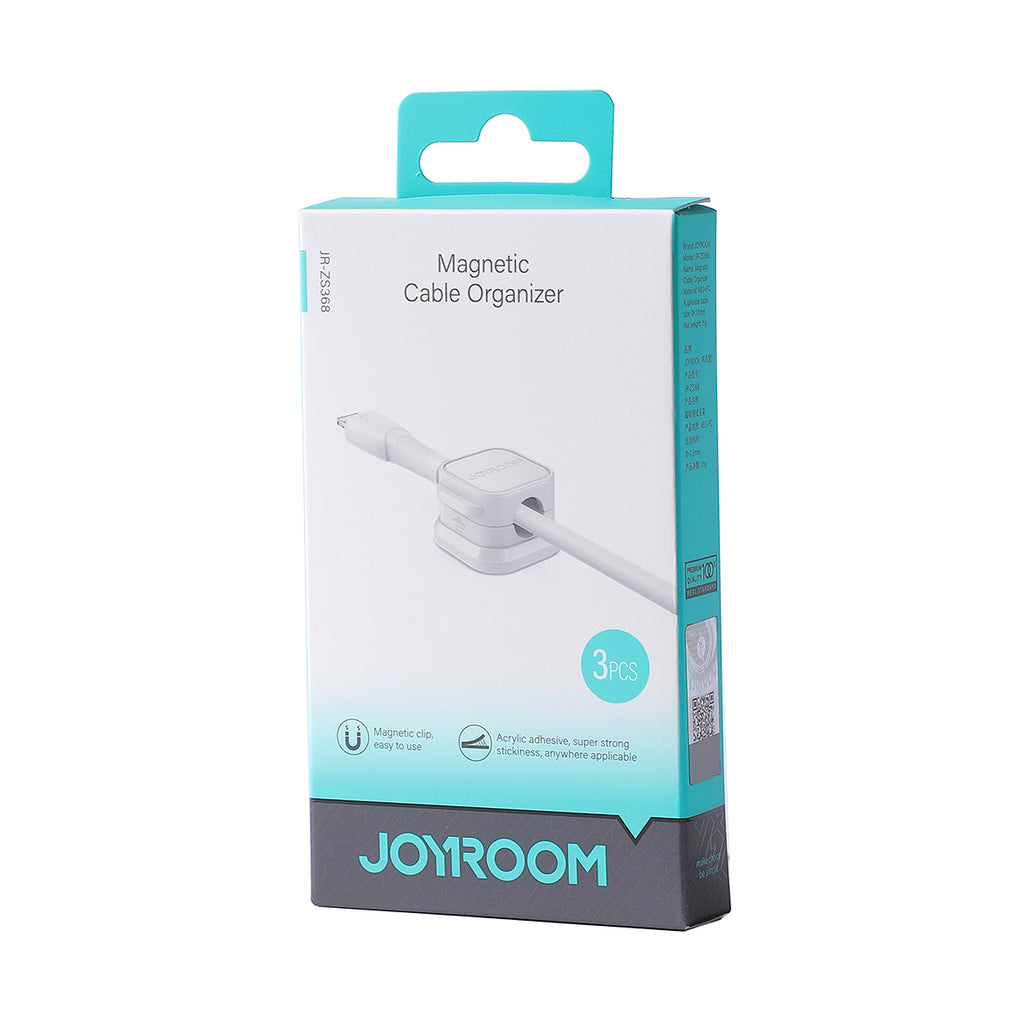 Joyroom JR-ZS368 magnetinė laidų tvarkyklė - balta (3 vnt.) -- Cable Organizers