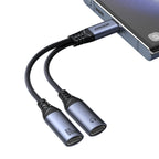 Joyroom SY-C03 USB-C į 2x USB-C 2in1 DAC adapteris – juodas