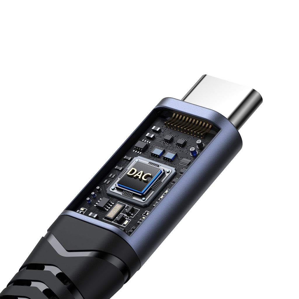 Joyroom SY-C03 USB-C į 2x USB-C 2in1 DAC adapteris – juodas