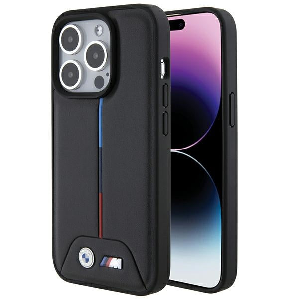 BMW Quilted Tricolor dėklas iPhone 15 Pro – juodas