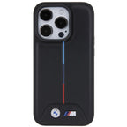BMW Quilted Tricolor dėklas iPhone 15 Pro – juodas