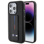 BMW Grip Stand odinis dėklas iPhone 15 Pro – juodas