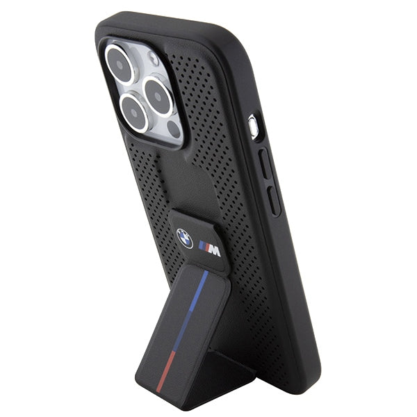 BMW Grip Stand odinis dėklas iPhone 15 Pro – juodas