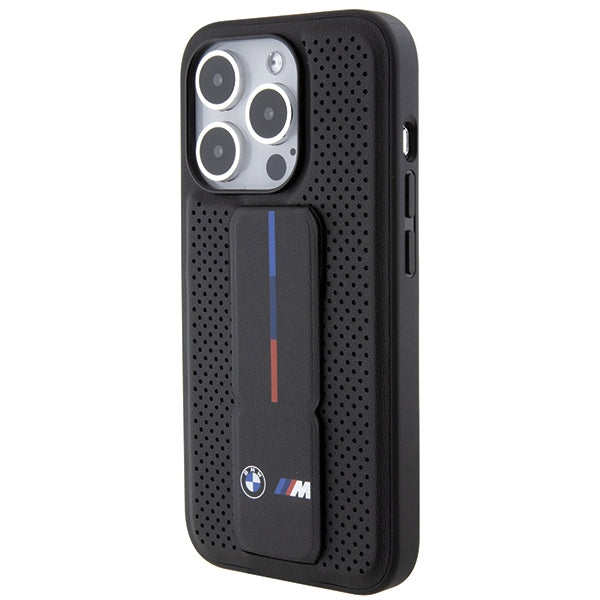 BMW Grip Stand odinis dėklas iPhone 15 Pro – juodas